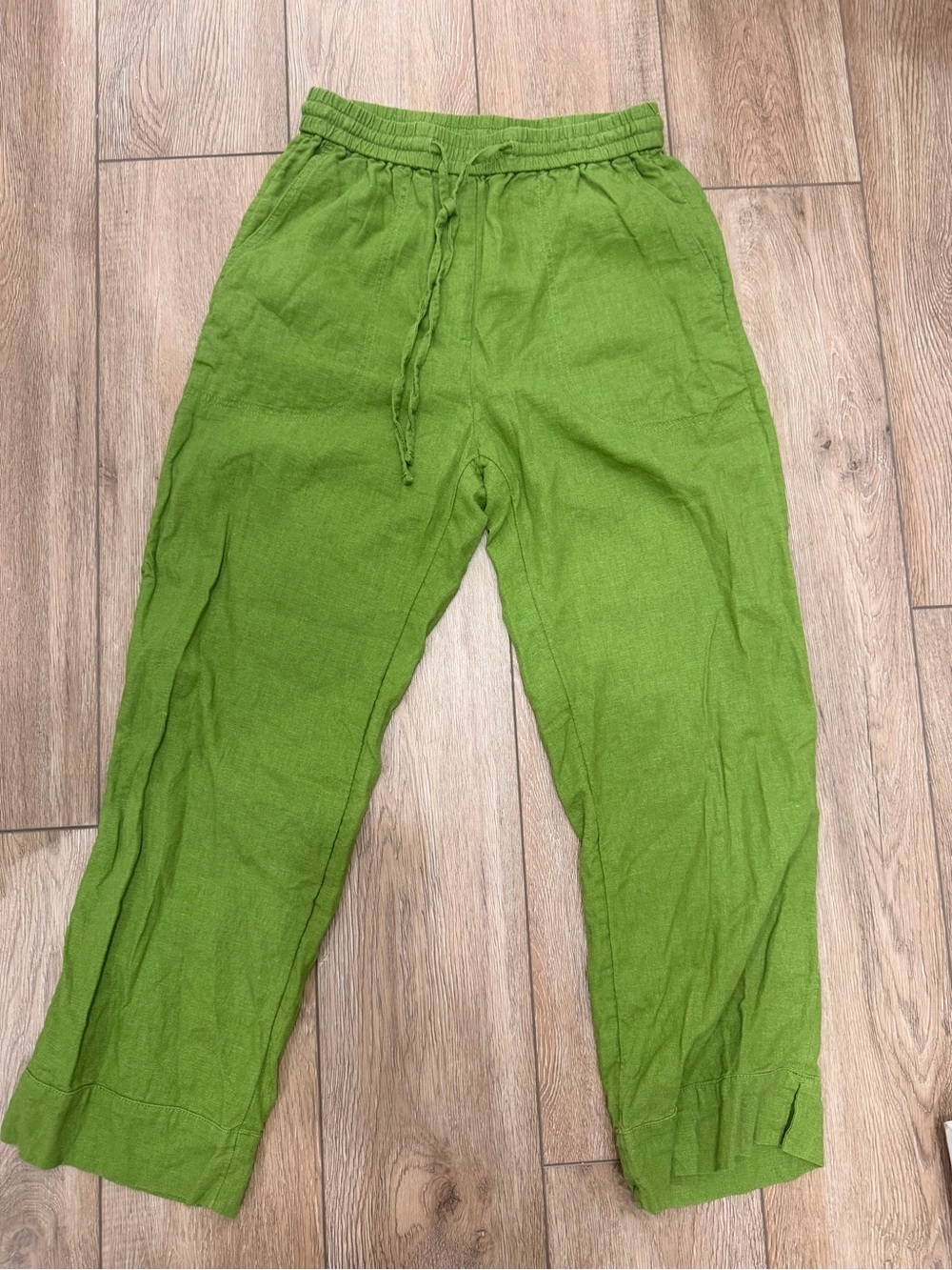 Banana Republic Apple green Drawstring Linen Pants